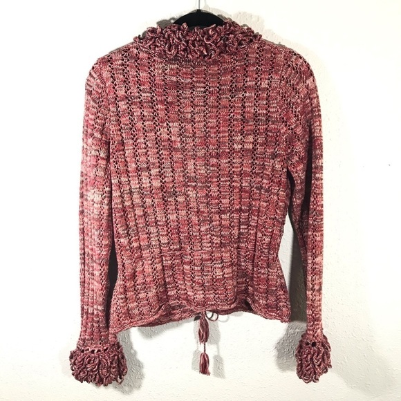 JHCollectibles Knit Ruffle Collar Cardigan Sweater.       Size PM - Picture 7 of 11